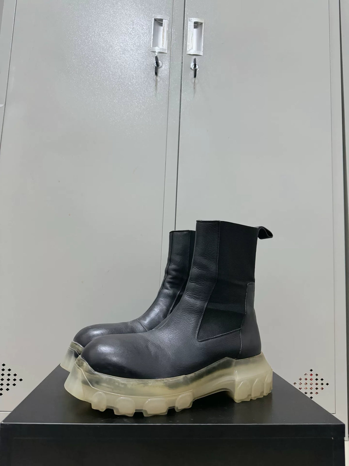 Rick Owens Bozo Tractor Leather Chelsea Boots