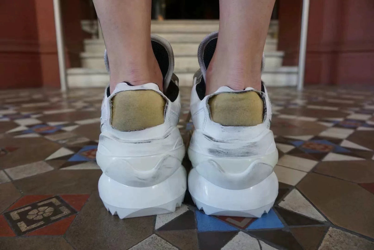 Maison Margiela FW19 White Retro Platform Sneakers