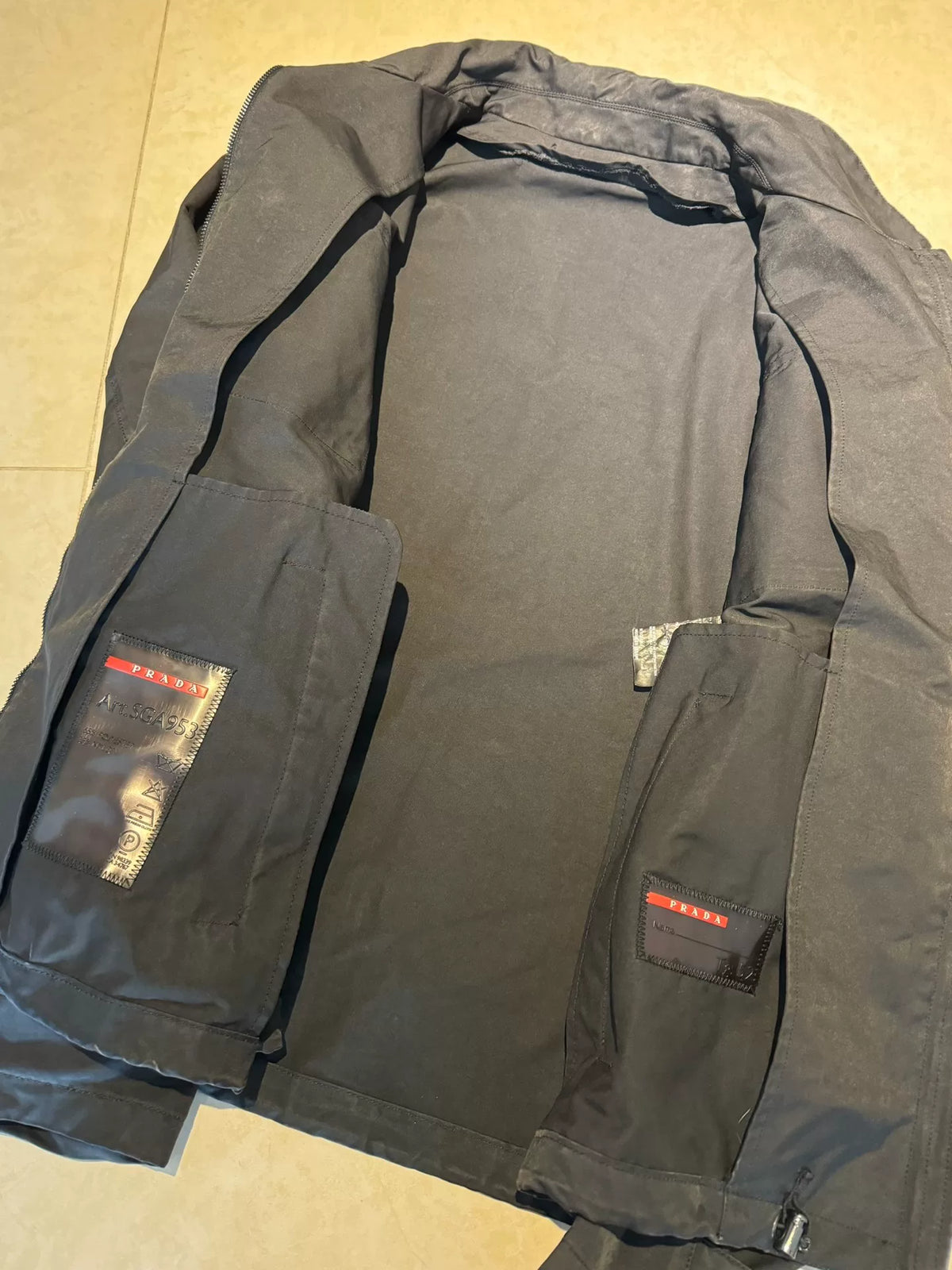 Prada Zip-Up Collared Workwear Cotton Jacket