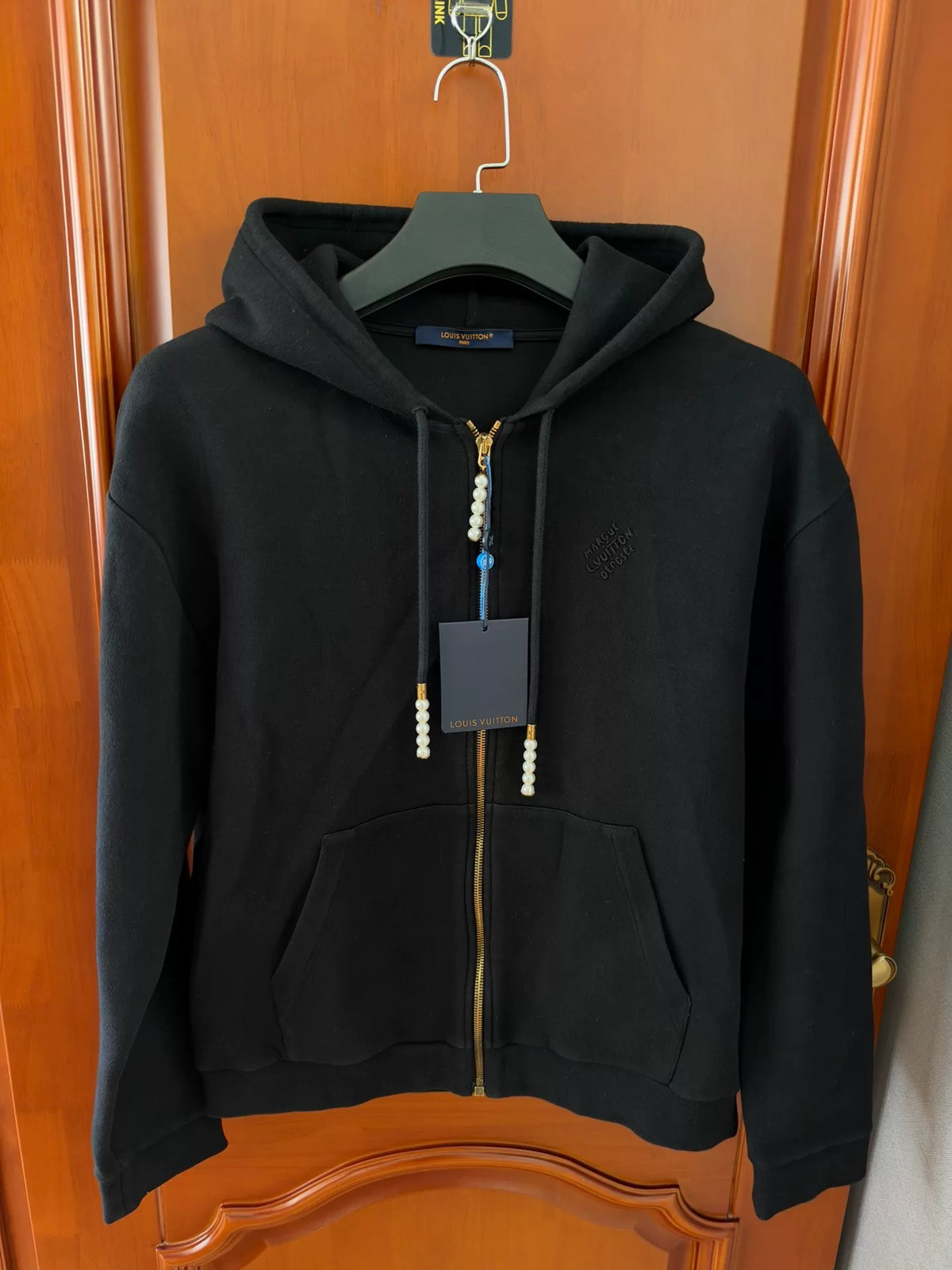 Louis Vuitton Pearl Zip-Up Hooded Sweater