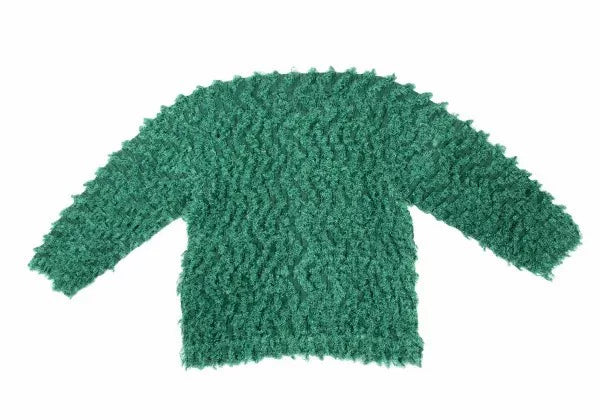 Issey Miyake Vintage Green Faux Fur Pleated Top