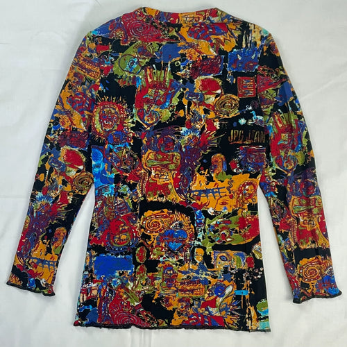 2000 Spring/Summer Jean Paul Gaultier Basquiat Print Stretch Long-Sleeve T-Shirt