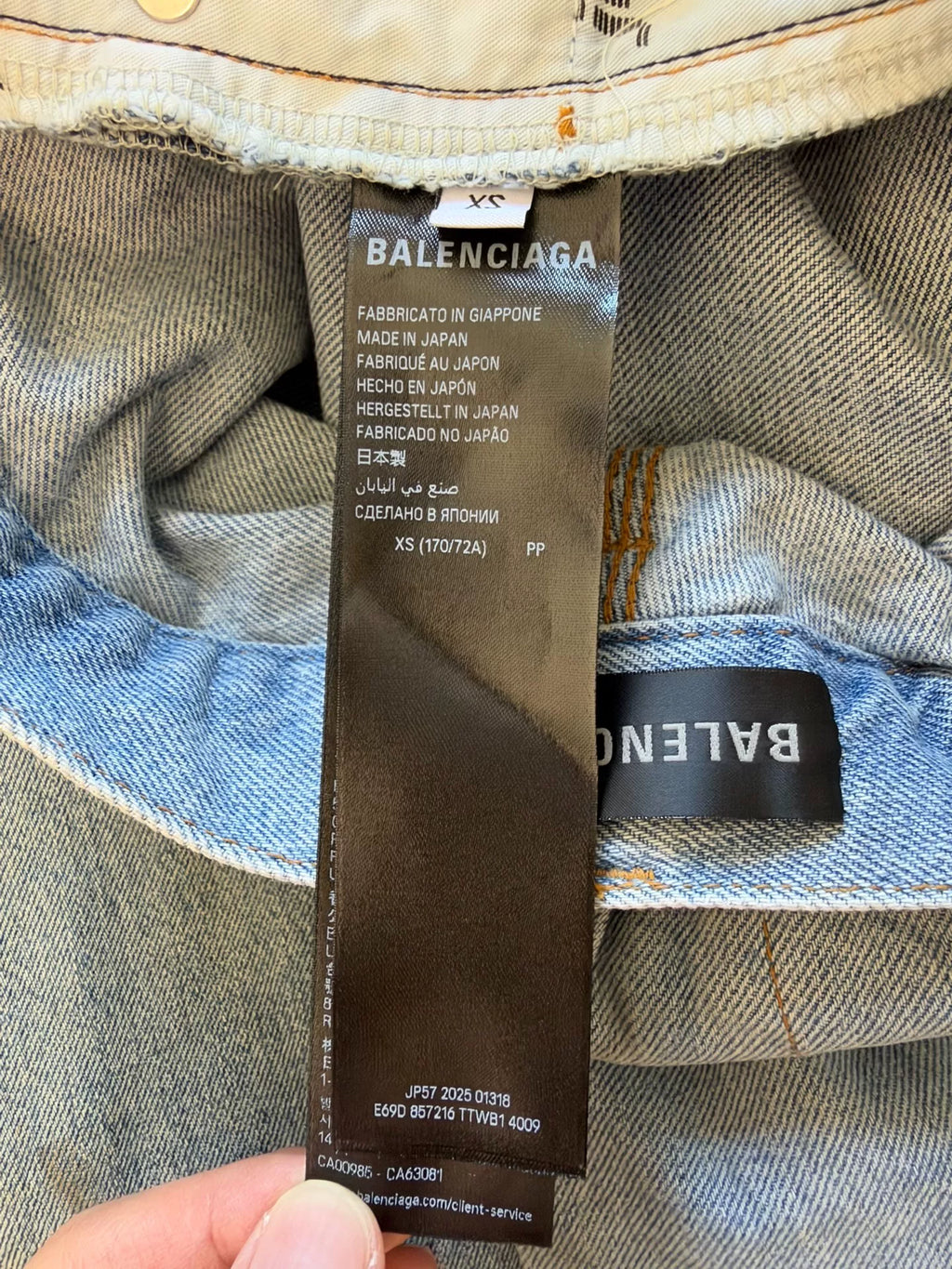 Balenciaga SS26 Cut Distressed Dirty Denim Jeans