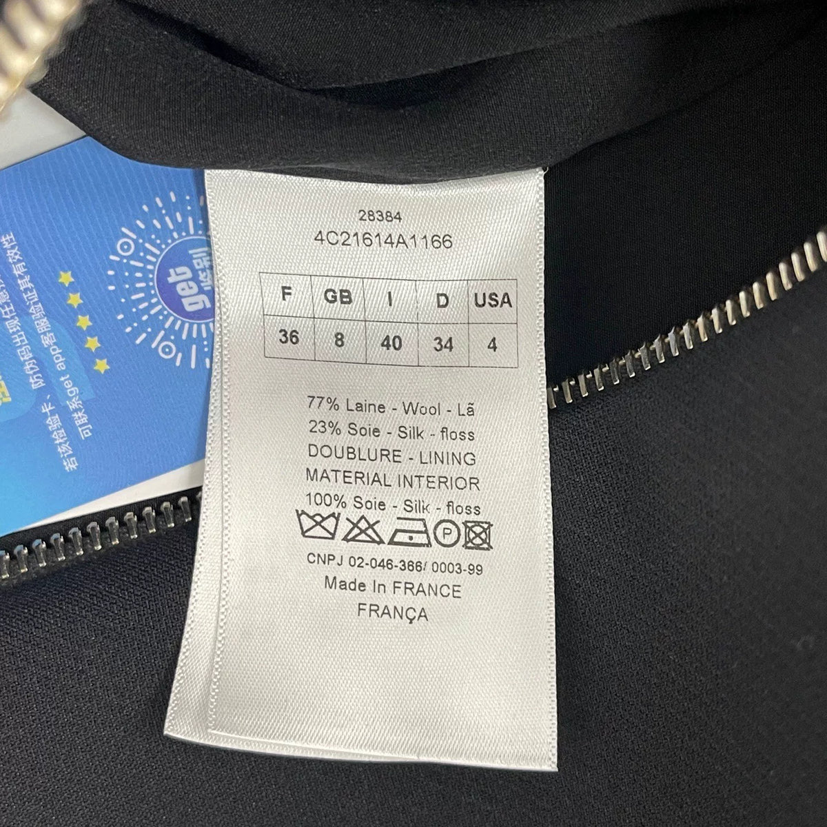 Dior Zipper Three-Quarter Sleeve Dress