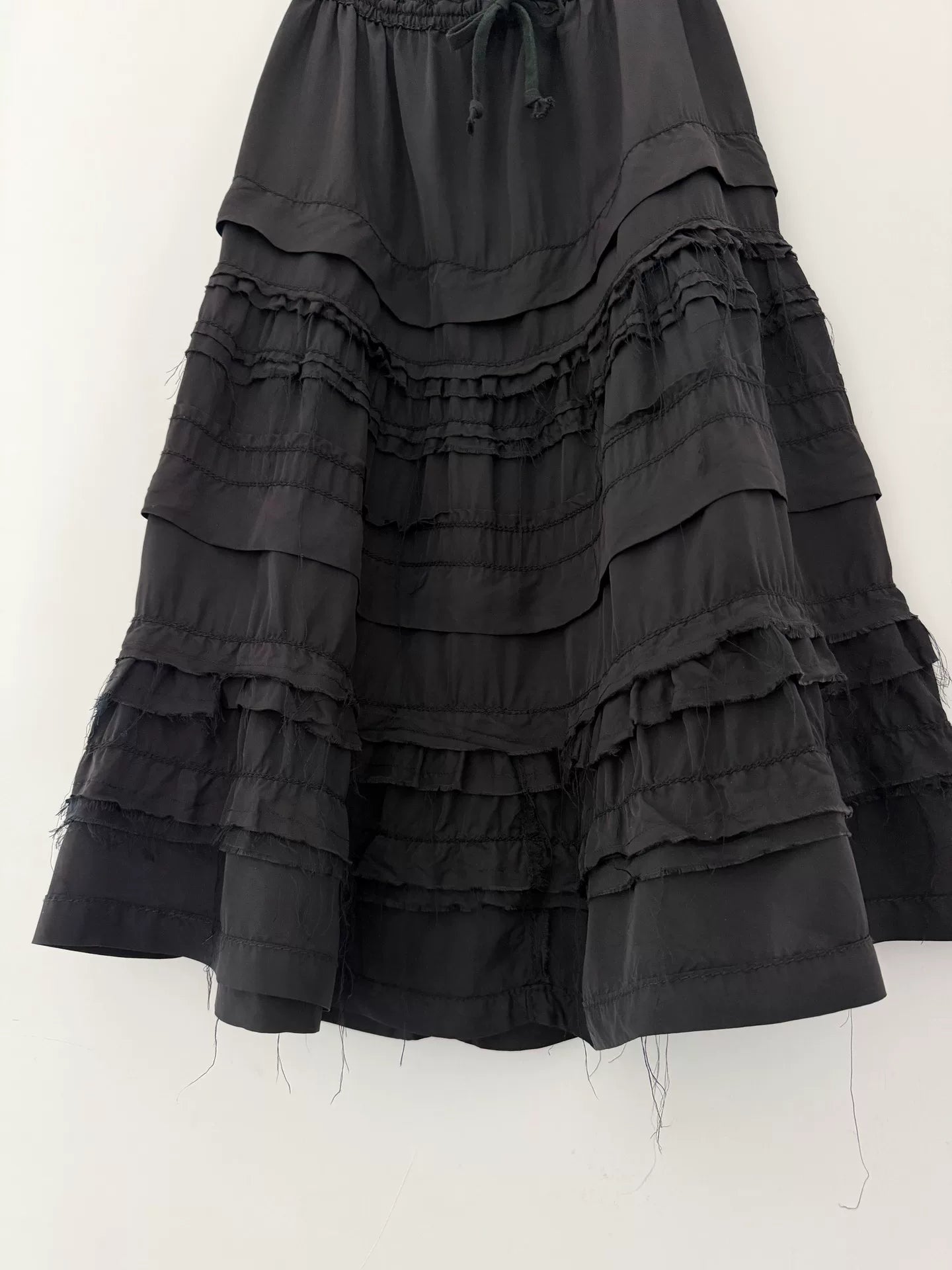 Comme Des Garcons Copper Silk Lace Tiered Skirt - Devines