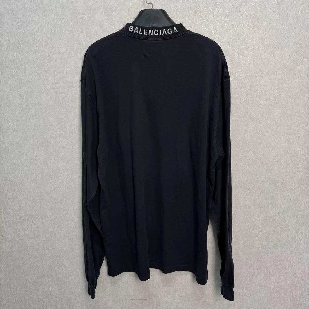 Balenciaga Heart Graphic Crewneck Long Sleeve T-Shirt - Devines