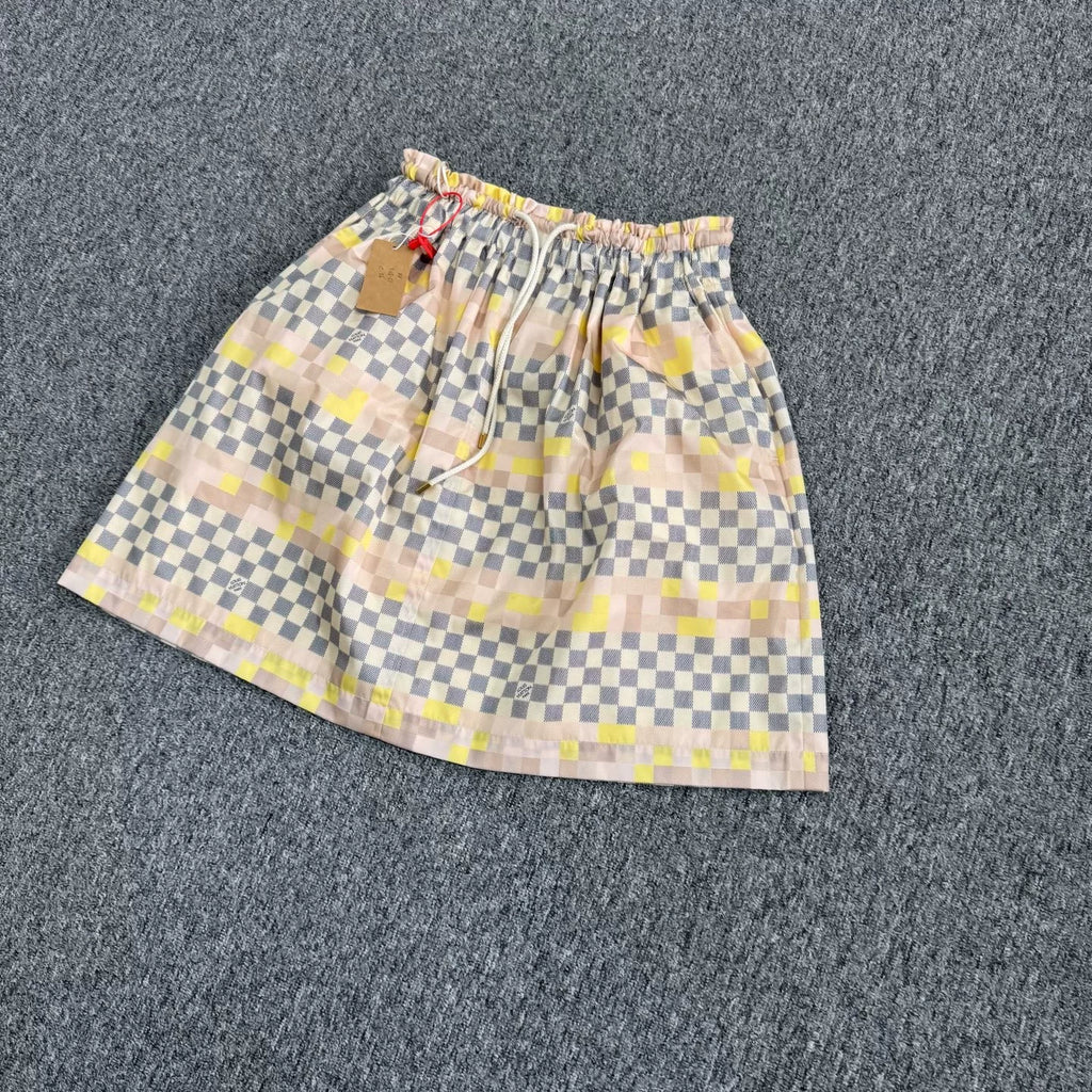 Louis Vuitton Checkered Midi Skirt
