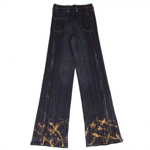 Issey Miyake Vintage Patterned Denim Pleated Pants