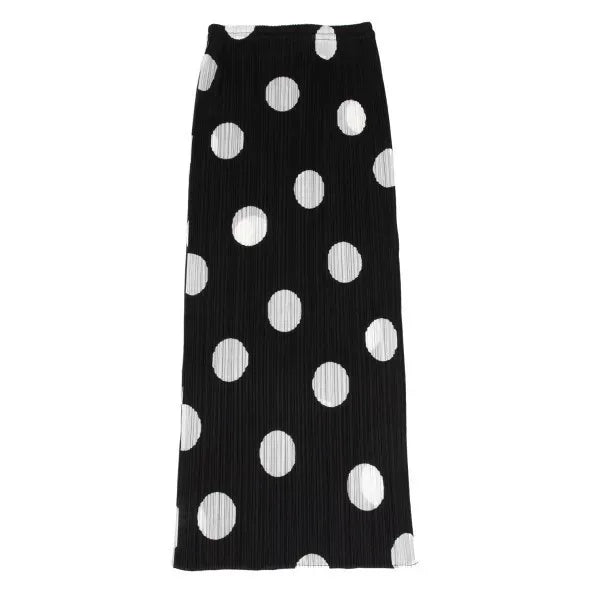 Issey Miyake Vintage Black Polka Dot Pleated Skirt