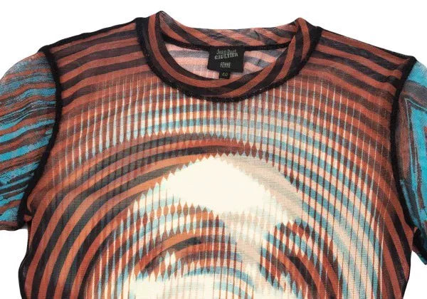 Jean Paul Gaultier Vintage Portrait Mesh Top