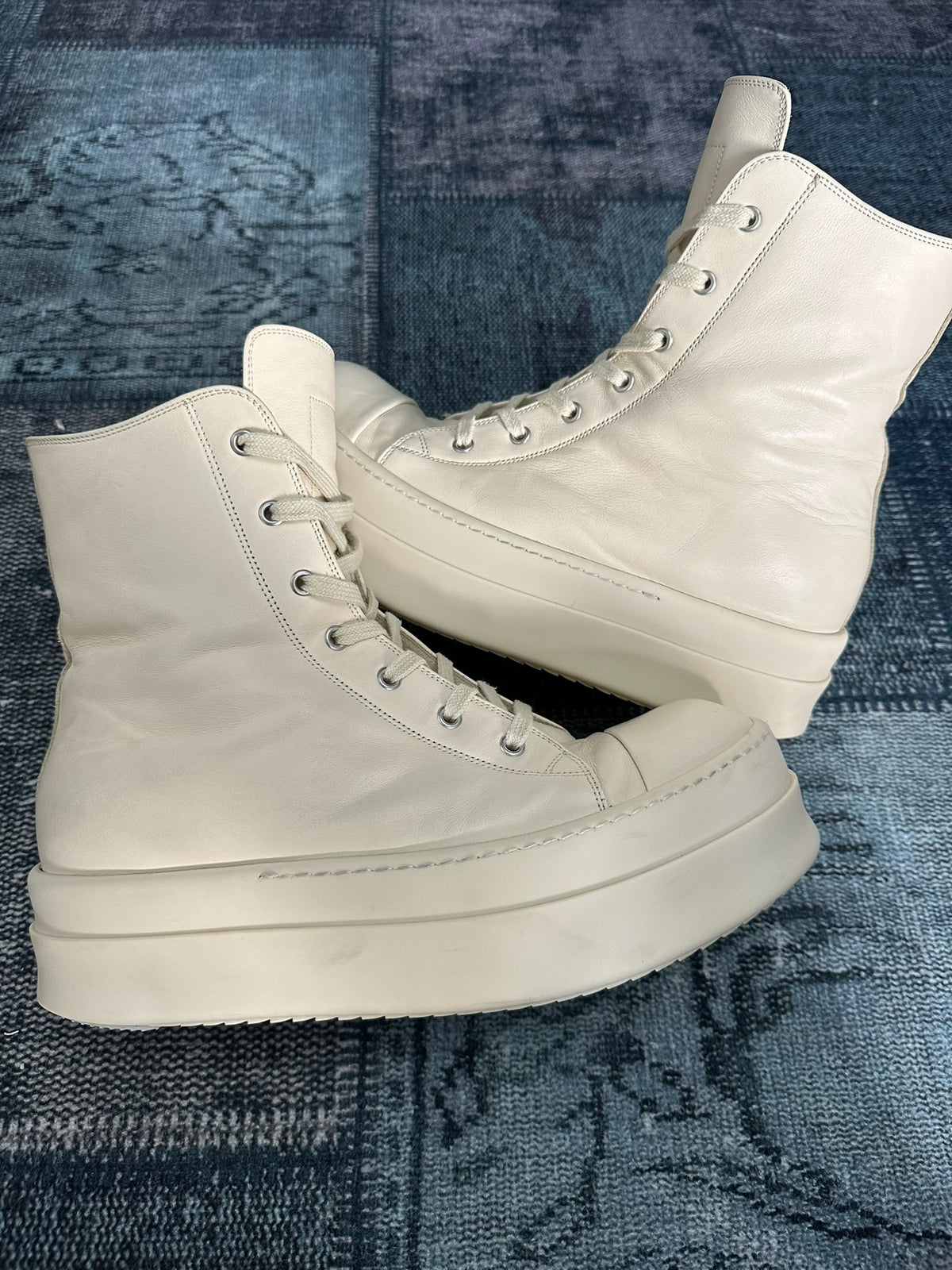 Rick Owens mainline pure white chunky sole large Converse Sneakers