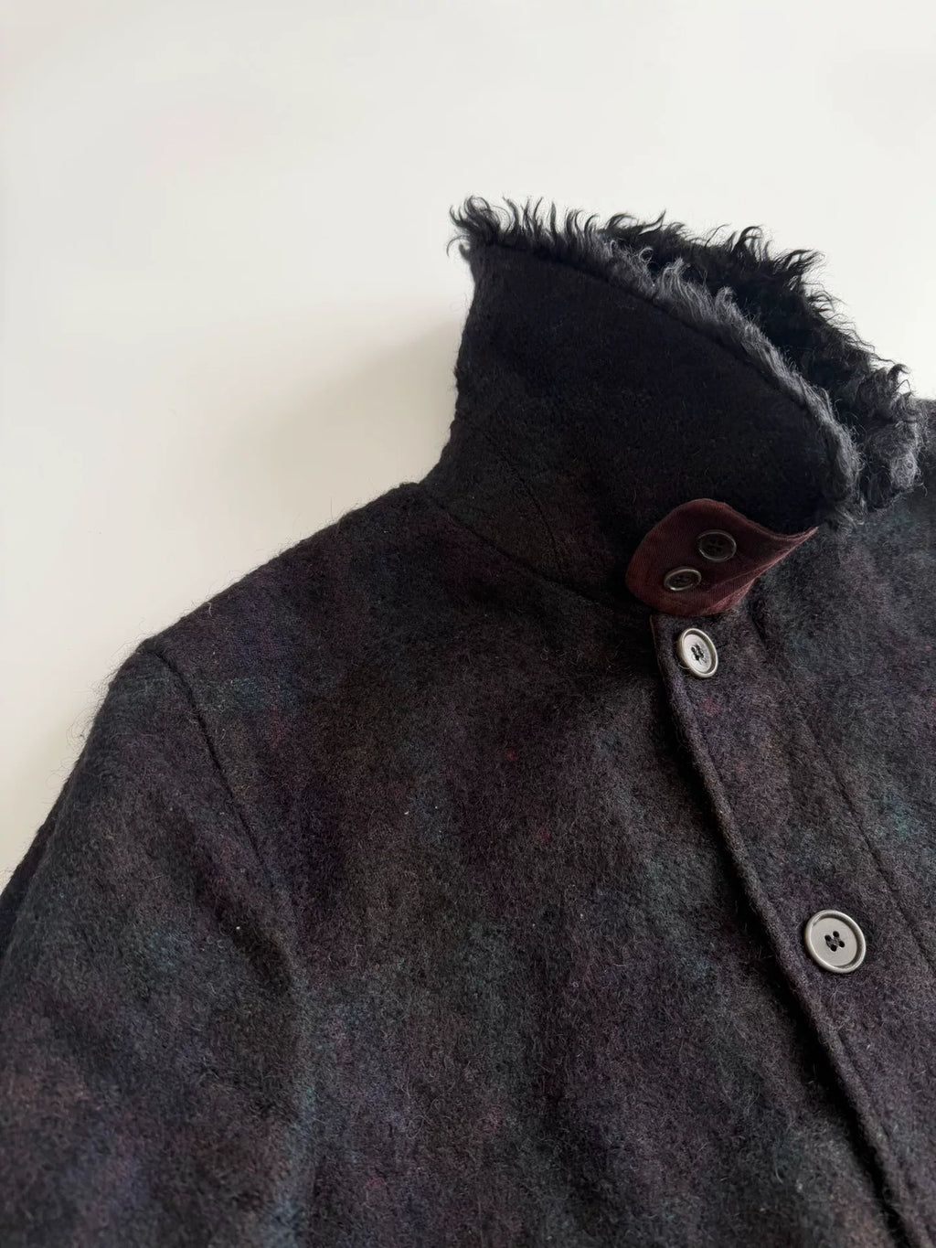Dries Van Noten FW14 Wool Camel Mohair Plaid Collared Jacket