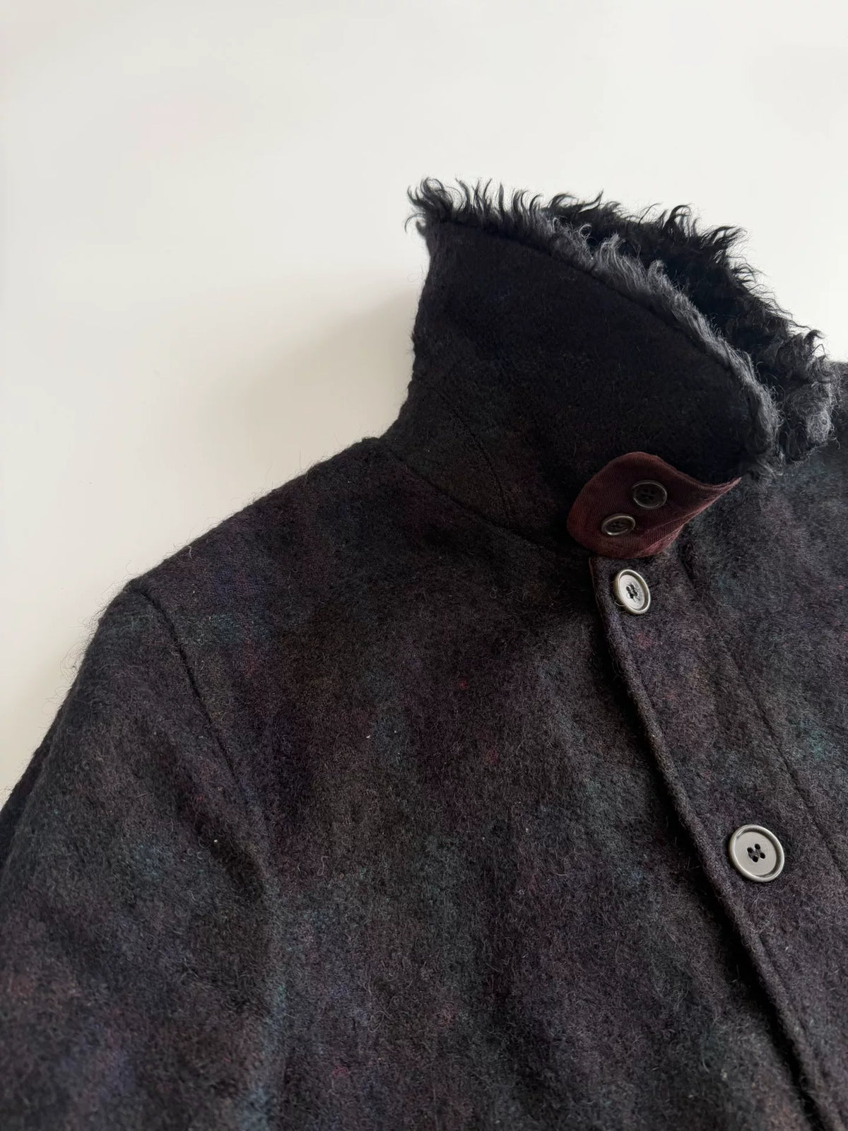 Dries Van Noten FW14 Wool Camel Mohair Plaid Collared Jacket