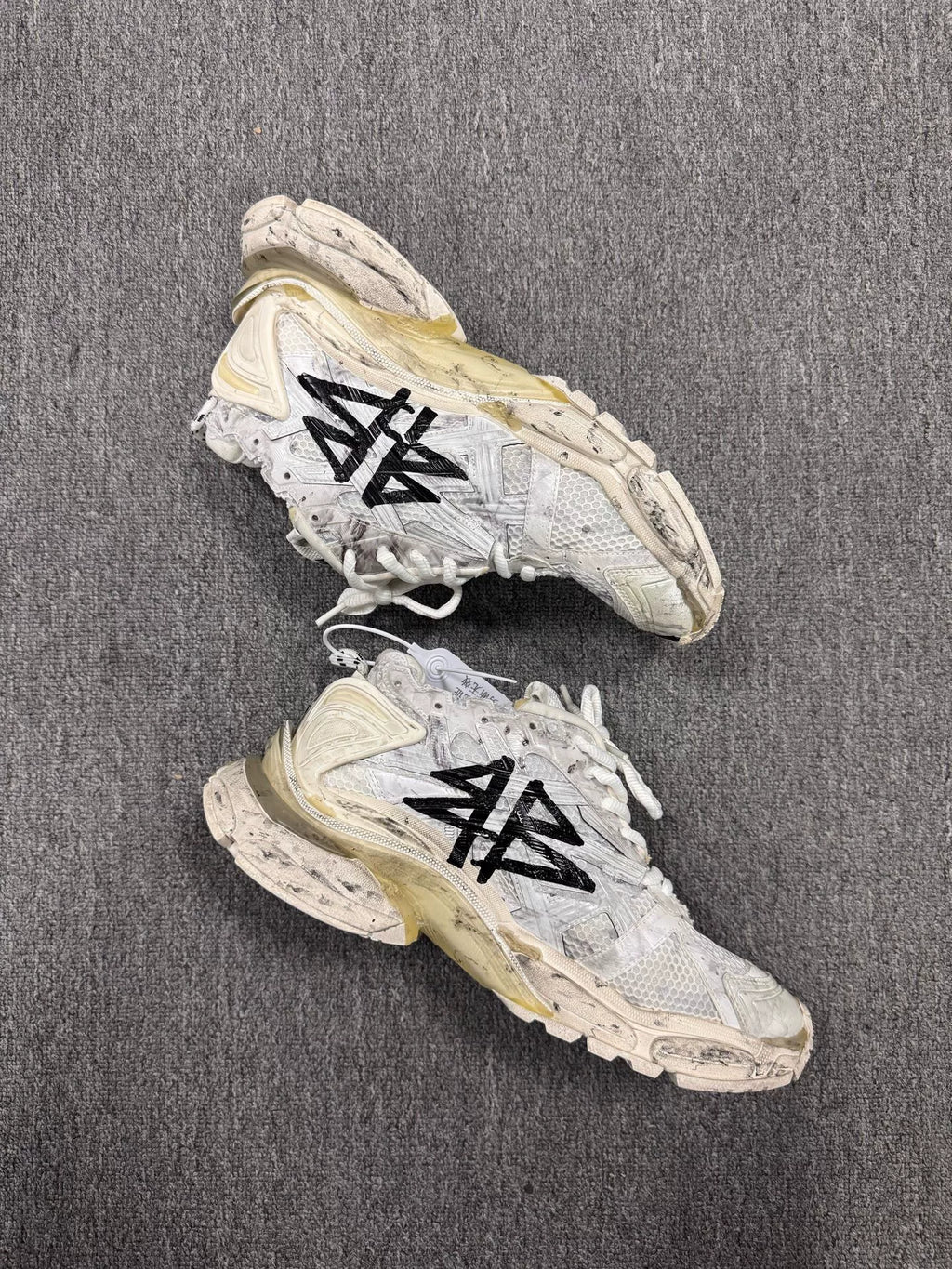 Balenciaga Runner Black White Graffiti Sneakers