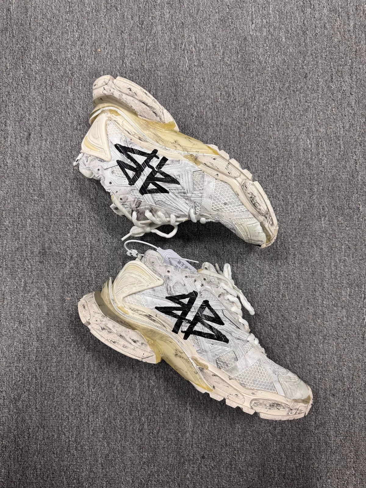 Balenciaga Runner Black White Graffiti Sneakers