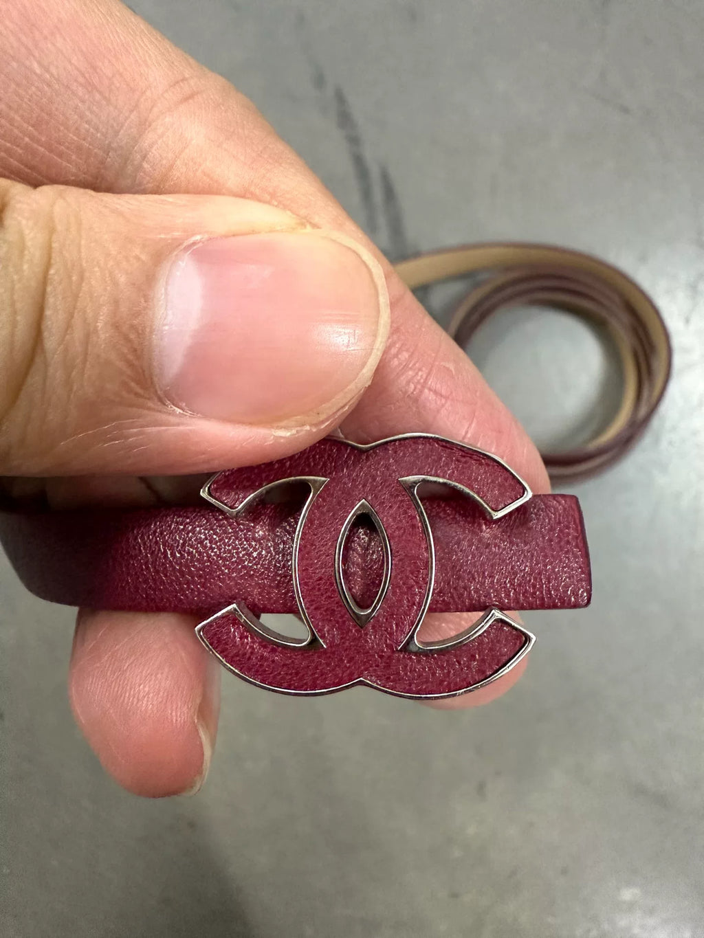 Chanel Red Cowhide Double C Jewelry Series Blet
