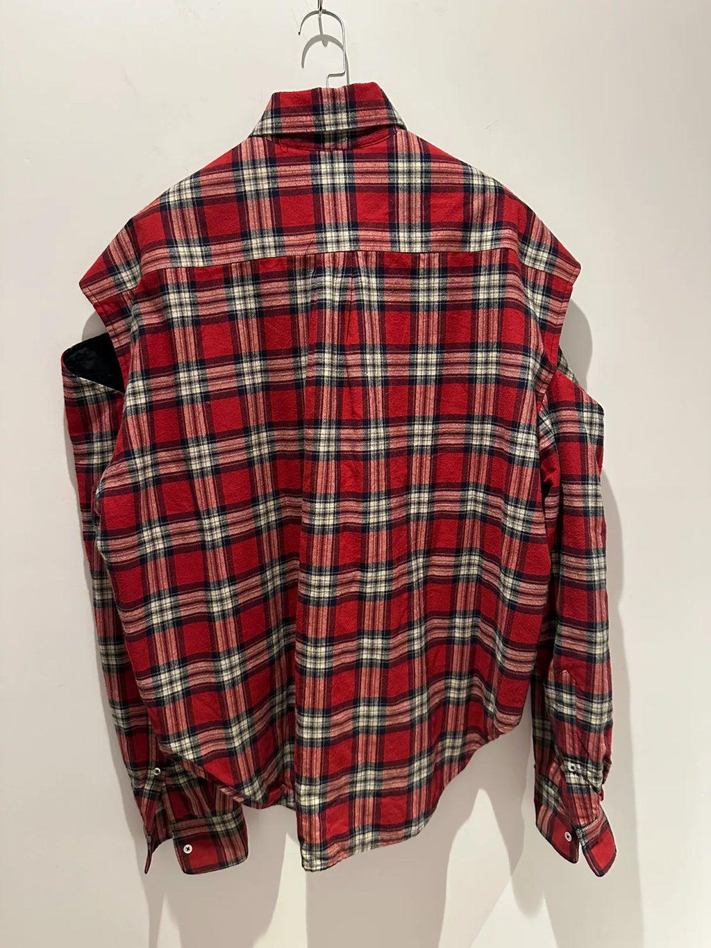 Vetements Red Iron Ring Shoulder Plaid Oversize Jacket