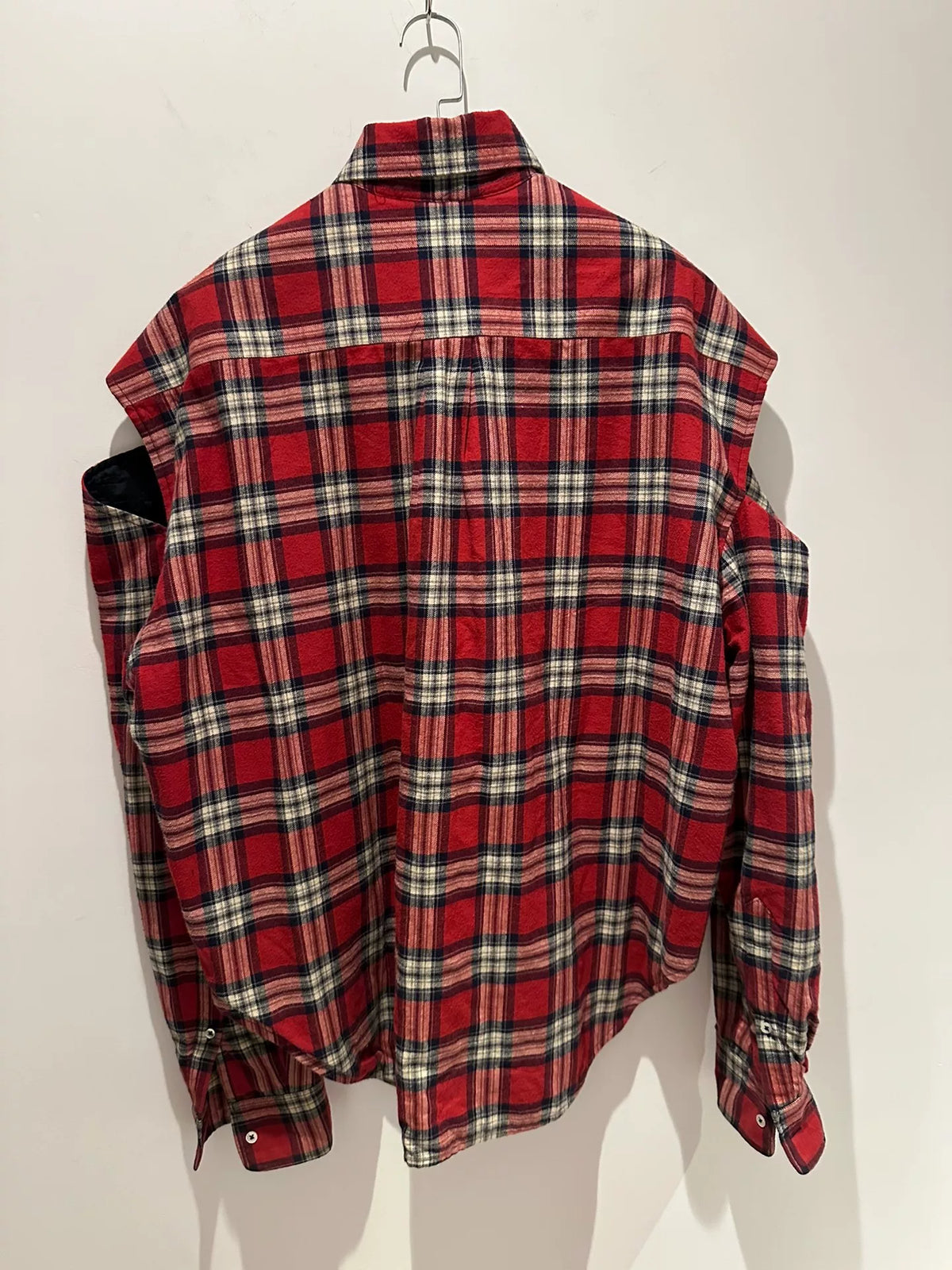 Vetements Red Iron Ring Shoulder Plaid Oversize Jacket