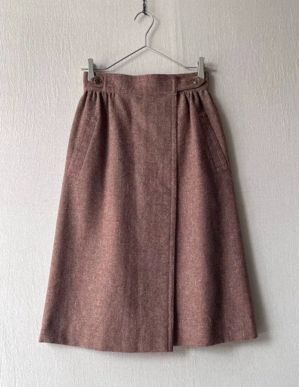 Issey Miyake 1970s Wool Tweed Wrap Skirt
