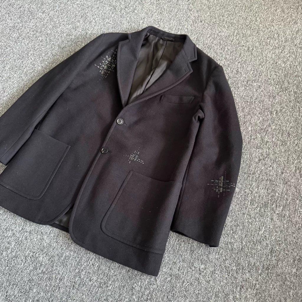 Hermes Pieced Leather Cashmere Coat