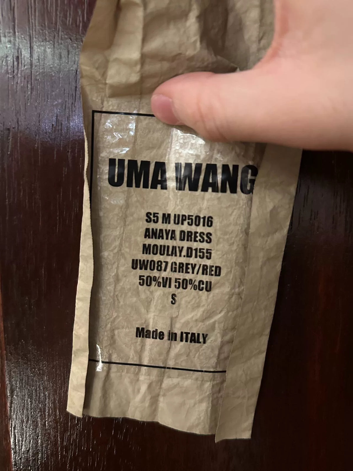 Uma Wang SS25 Pre Grey/red Anaya Dress