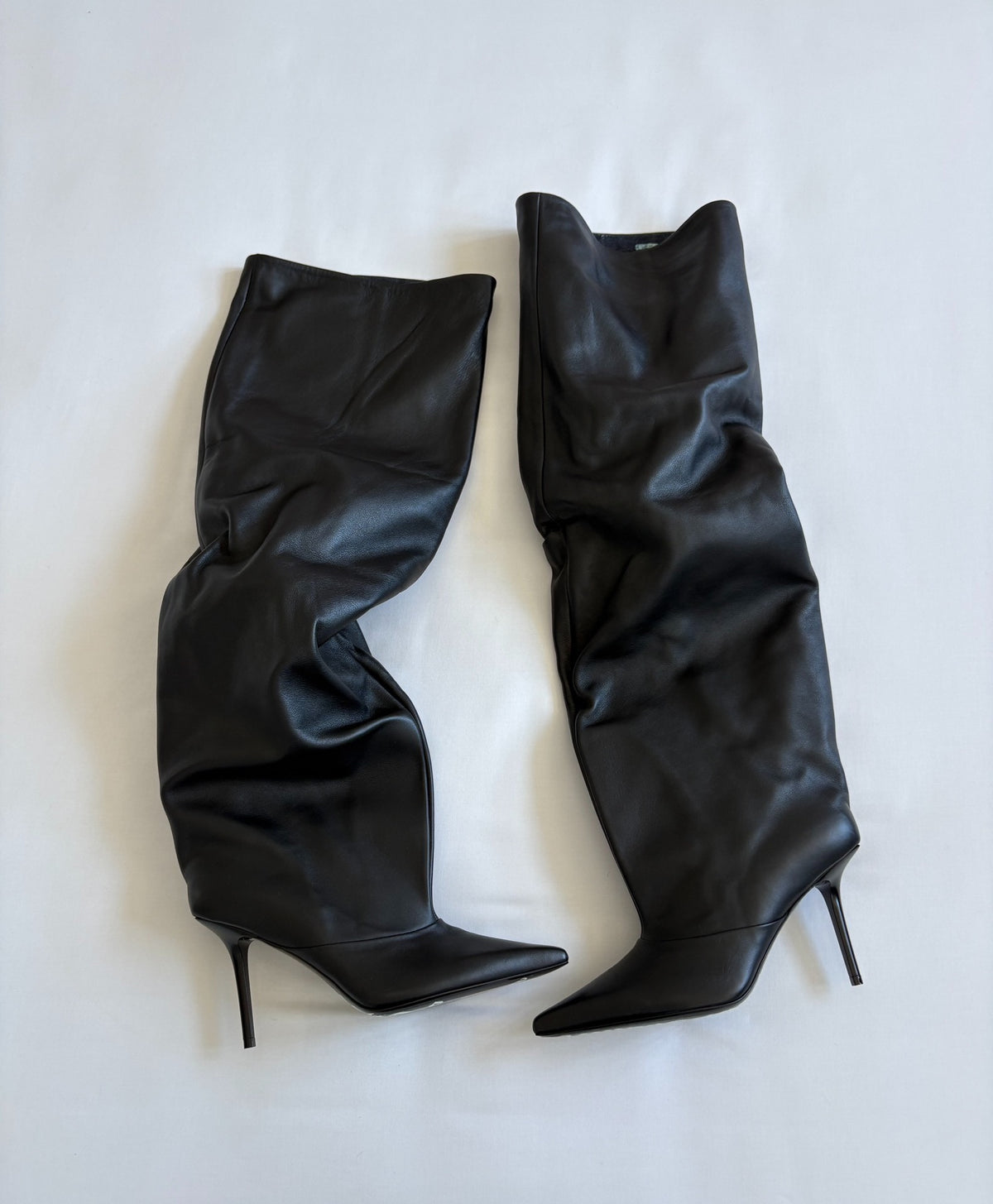 Jean Paul Gaultier X Jimmy Choo deconstructed irregular folding boots