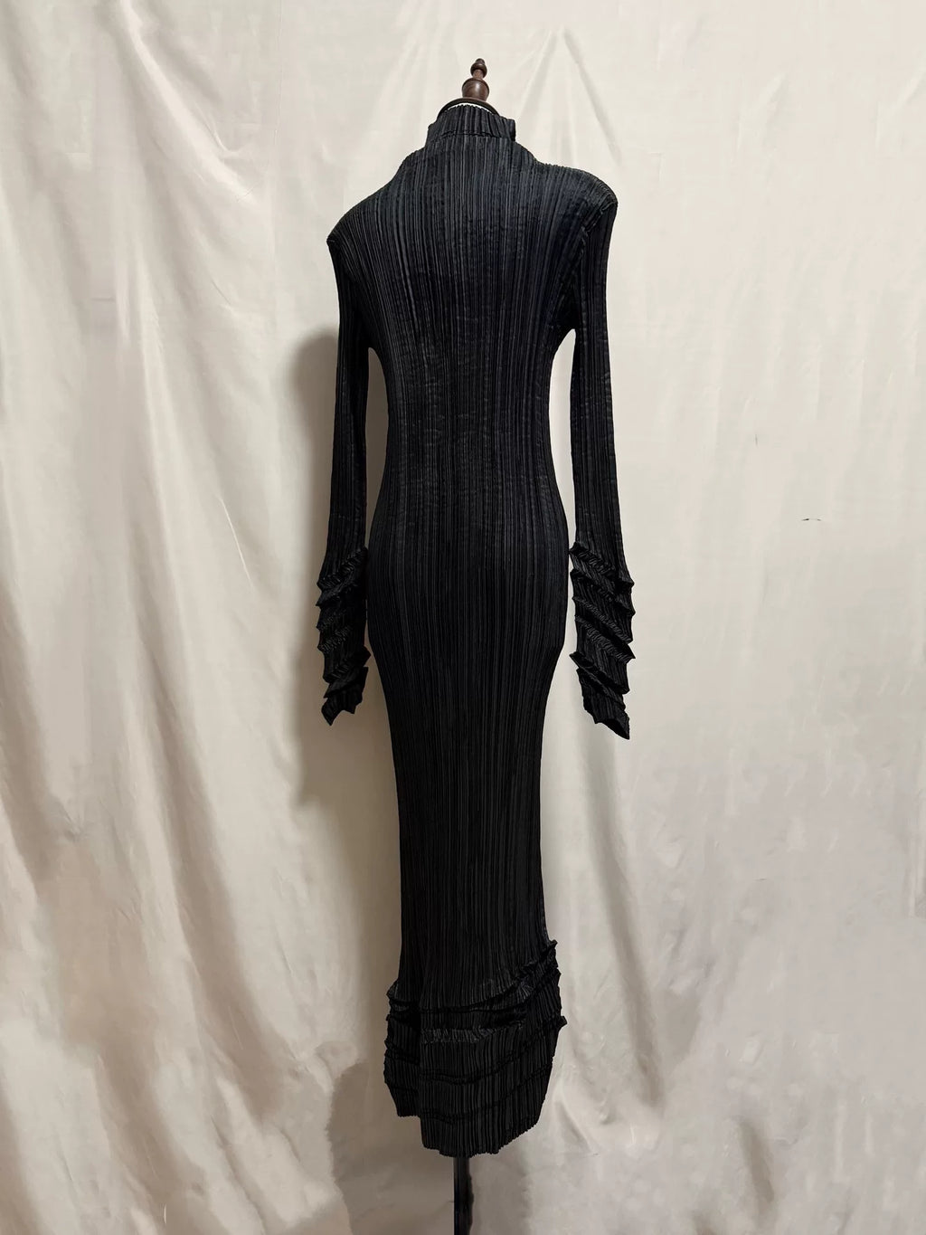 Issey Miyake Black Staircase Pleated Dress