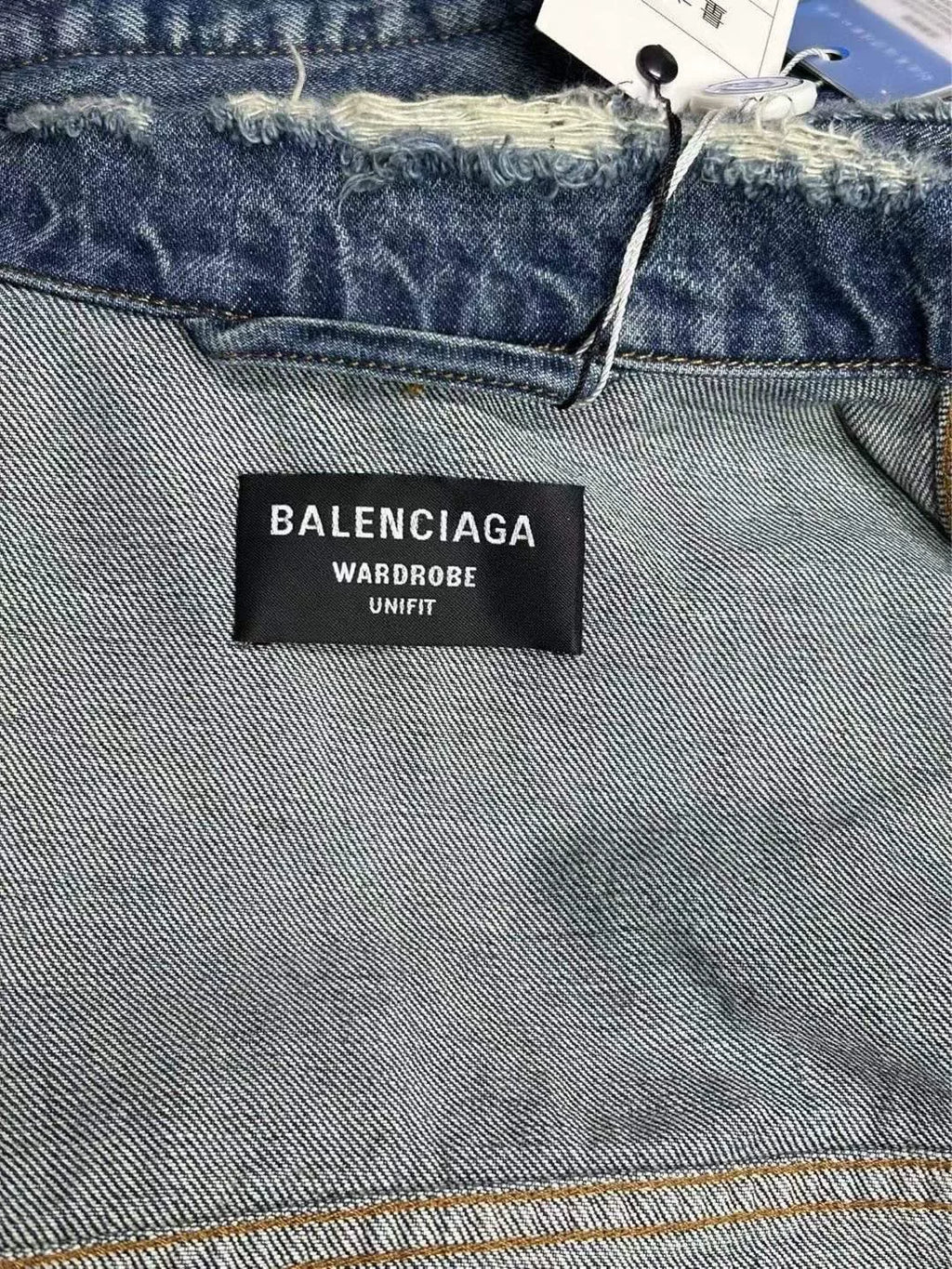 Balenciaga Blue Graffiti Logo Denim Jacket