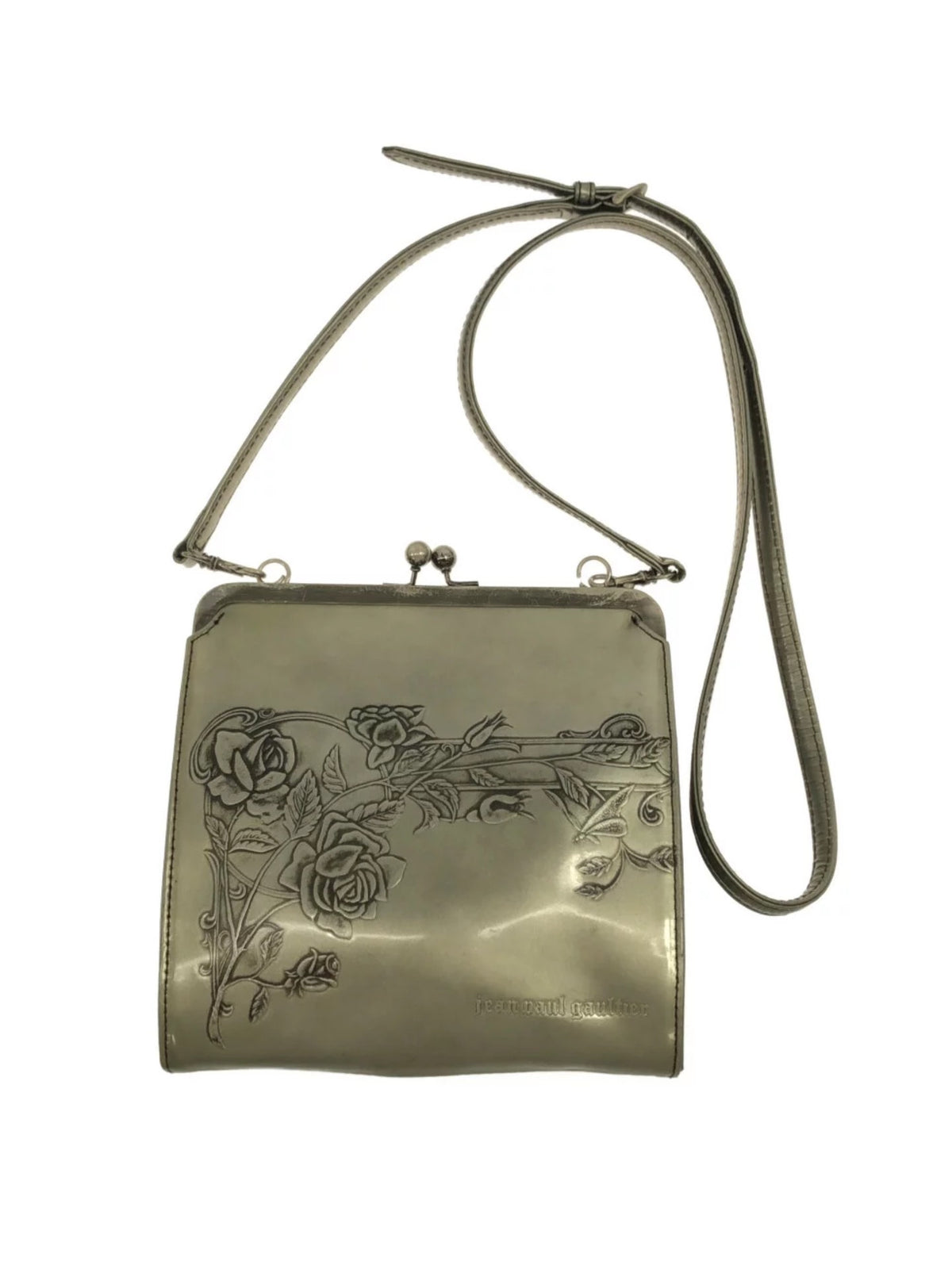 Jean Paul Gaultier Silver Rose Gunflower Shoulder Bag