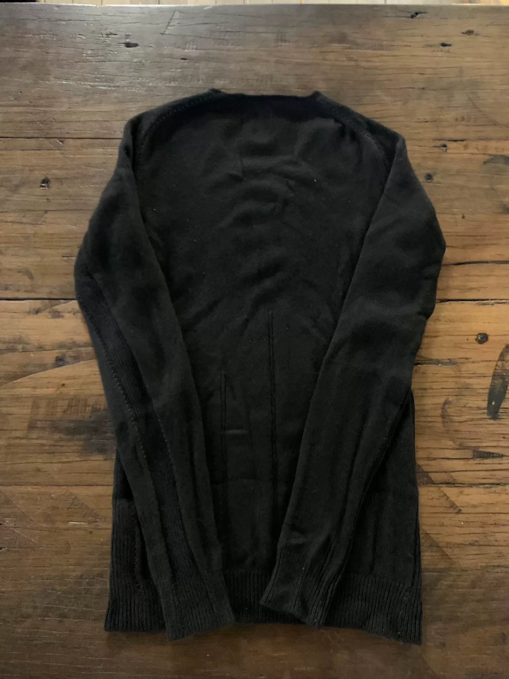 Layer-0 FW18 Grey Black Hand-Stitched Patchwork Cashmere Silk Sweater