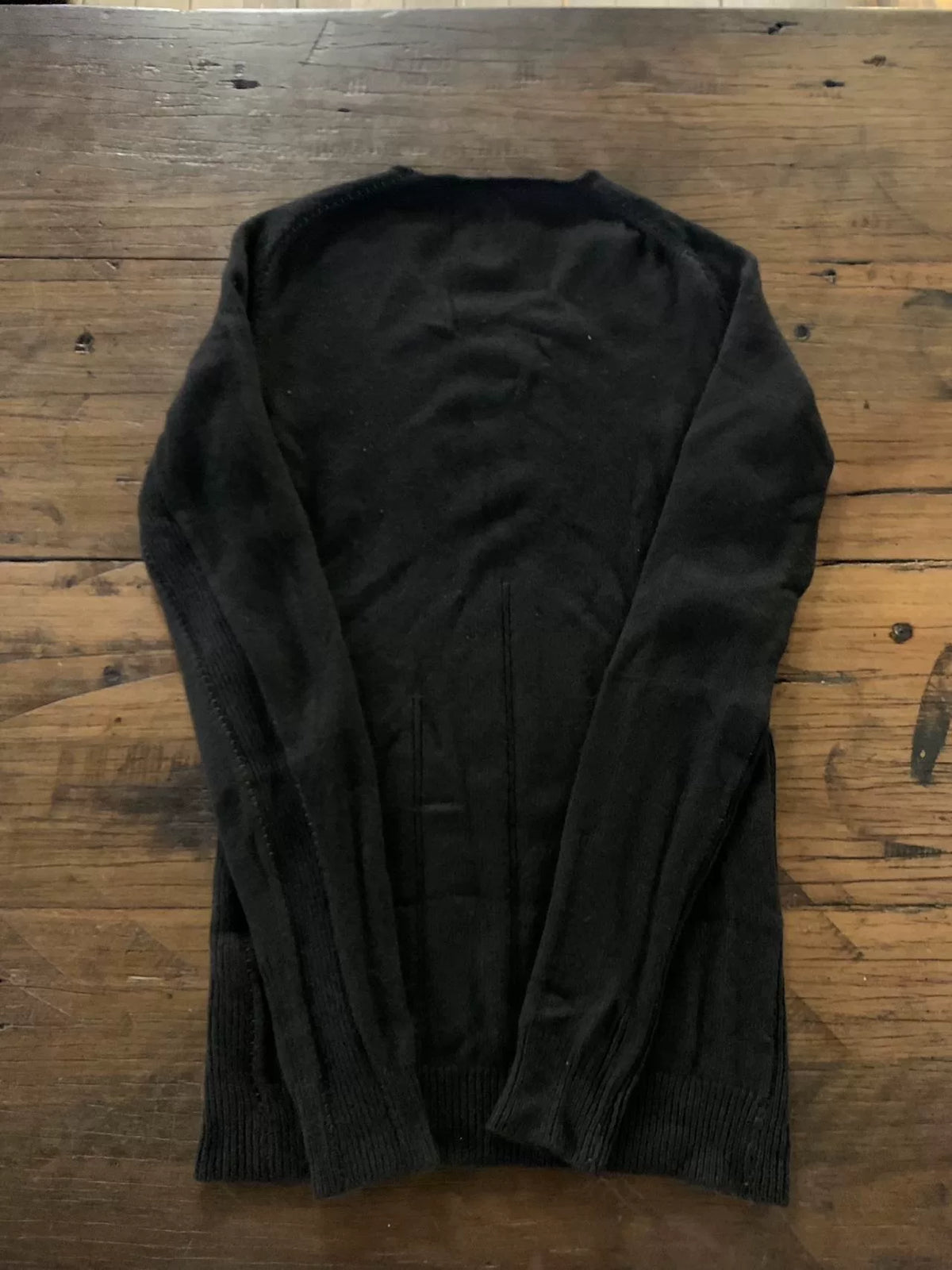 Layer-0 FW18 Grey Black Hand-Stitched Patchwork Cashmere Silk Sweater
