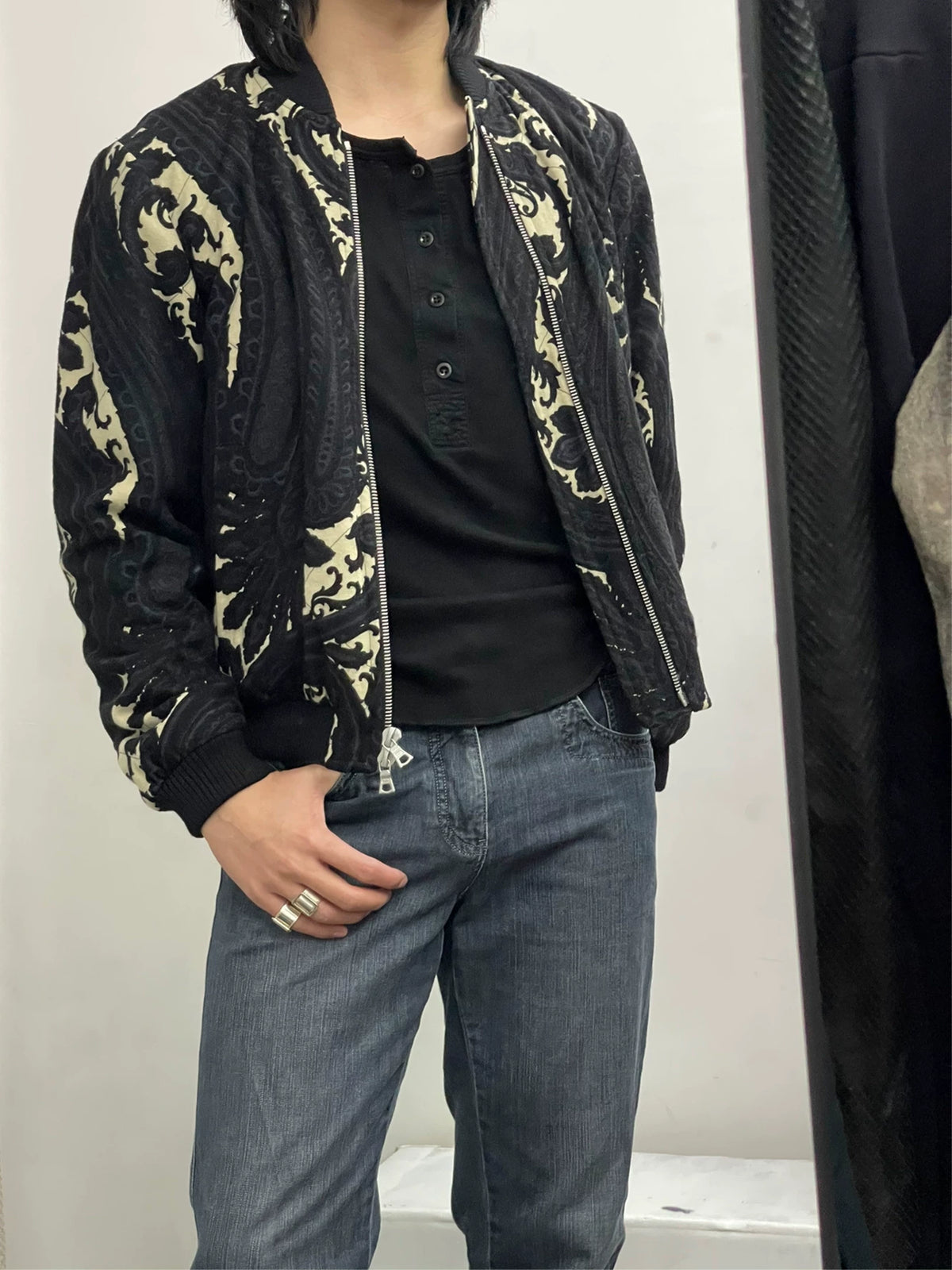 Dries Van Noten FW13 Paisley Wool Flight Jacket