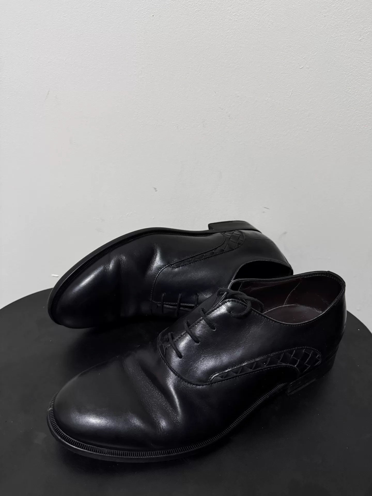 Bottega Veneta By Tomas Maier Leather Woven Derby Shoes