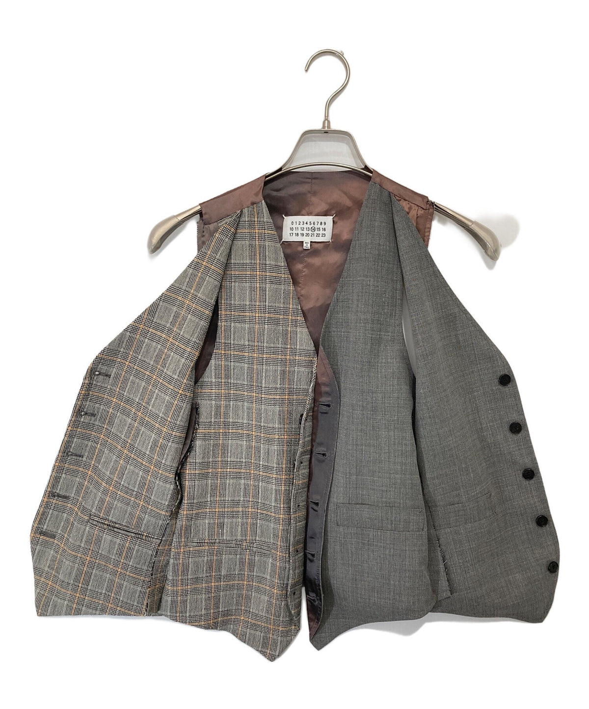 Maison Margiela Wool Plaid Deconstructed Vest