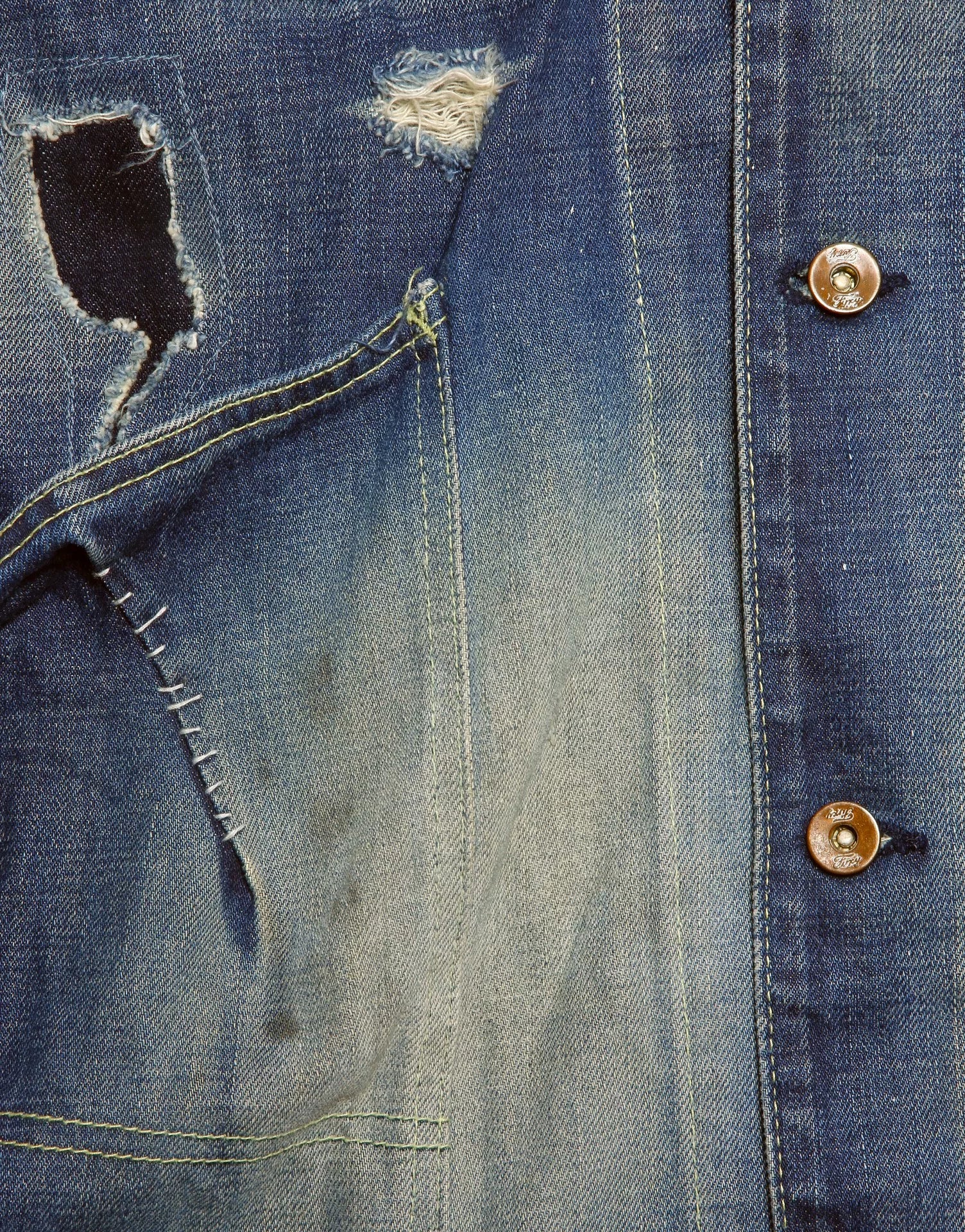Neighborhood 06AW Kneel Down Blue Distressed Denim Jacket