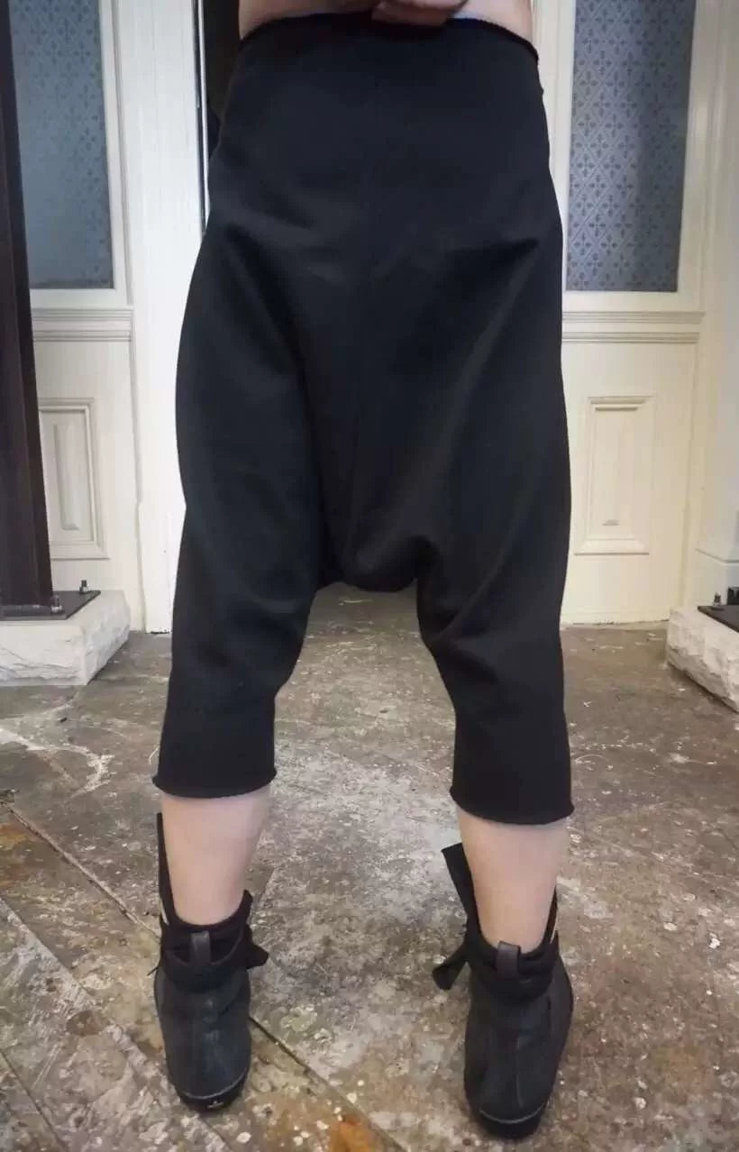 M.A+ SS17 Black Fold Closing Cotton Shorts