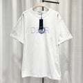 Dior SS25 X Hylton Nel Embroidered Logo Cotton White Short Sleeve T-Shirt