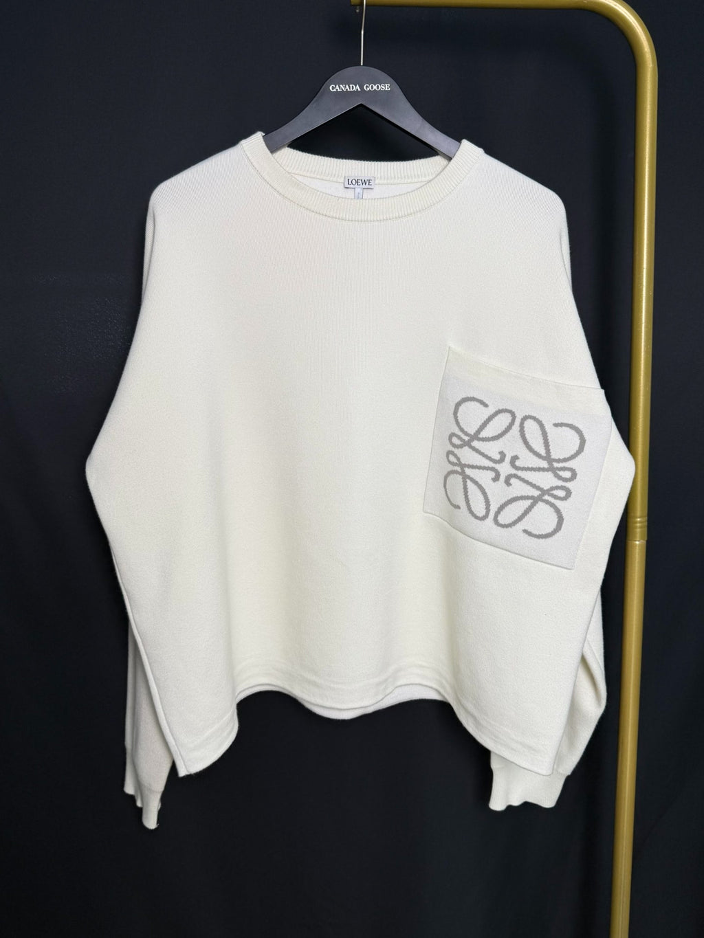 Loewe White Pocket Logo Sweater
