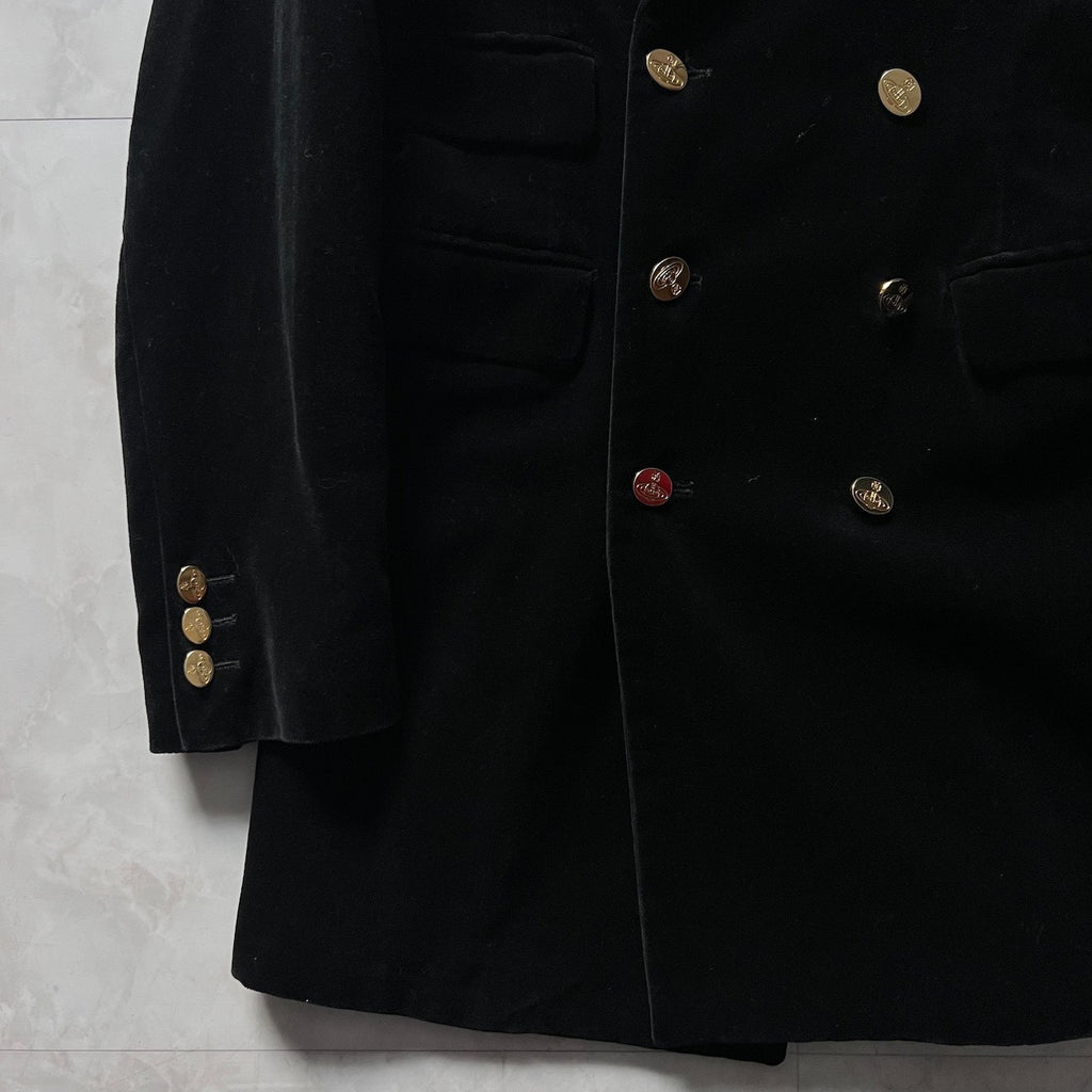 Vivienne Westwood Black Velvet Double-Breasted Jacket