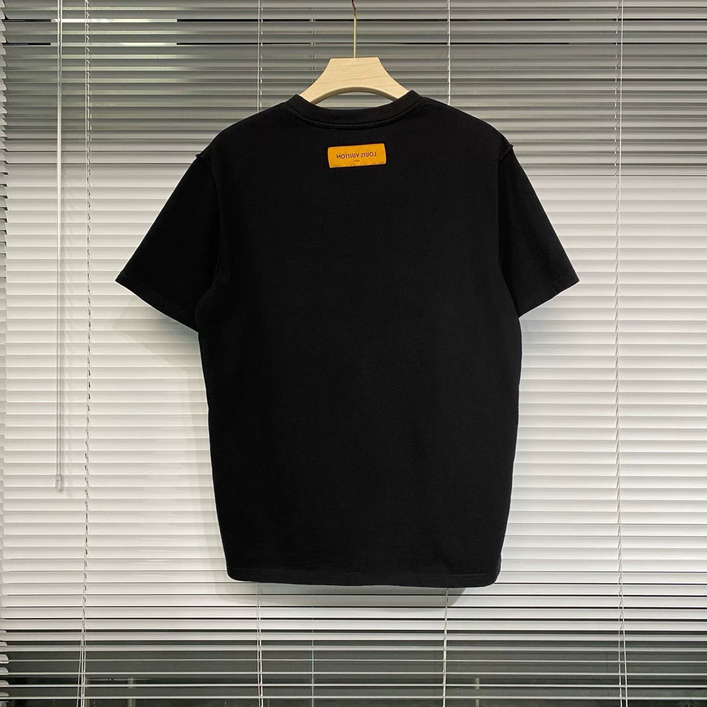 Louis Vuitton Gesture Jacquard All-Over Print Black Short Sleeve T-Shirt