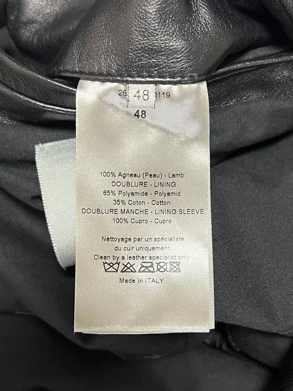 Dior Black Lambskin Biker Jacket
