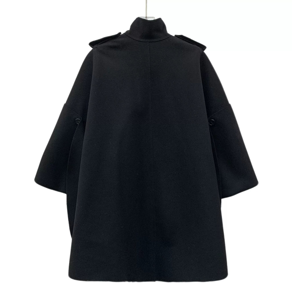 Valentino Black Wool Double-Breasted Long Sleeve Coat