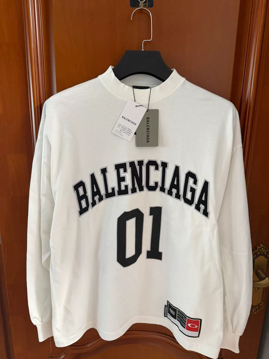 Balenciaga White Basketball Long Sleeve T-Shirt