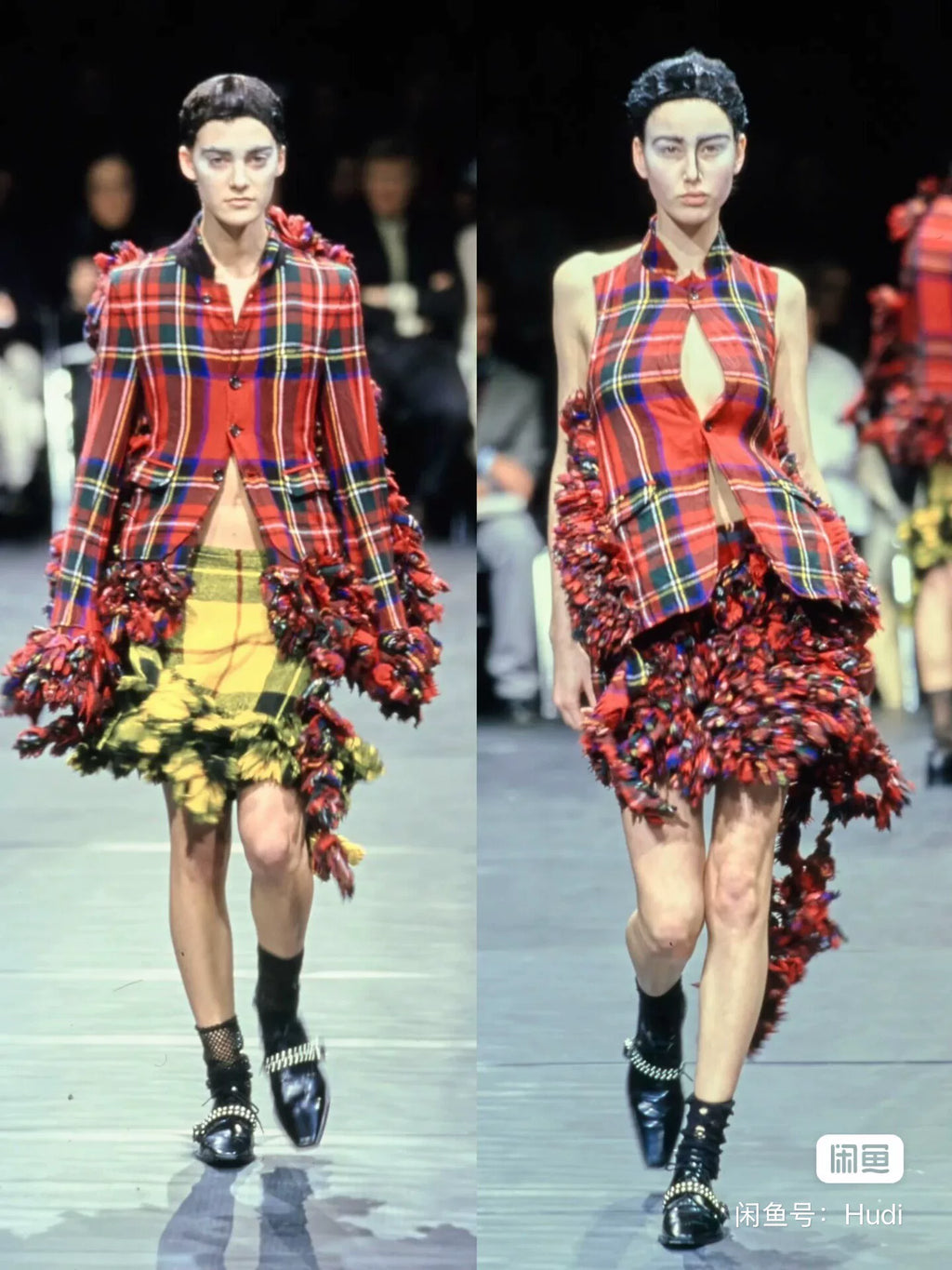 Comme Des Garcons Rei Kawakubo 2000 runway show piece, heavyweight three-dimensional pleated mini skirt