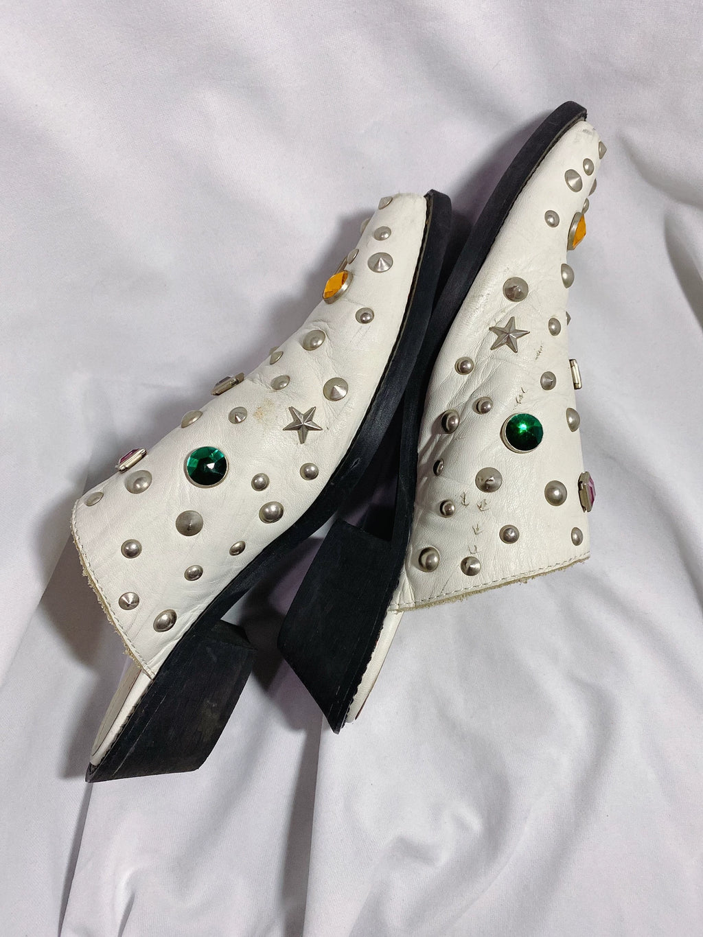 Junya Watanabe gemstone leather slippers
