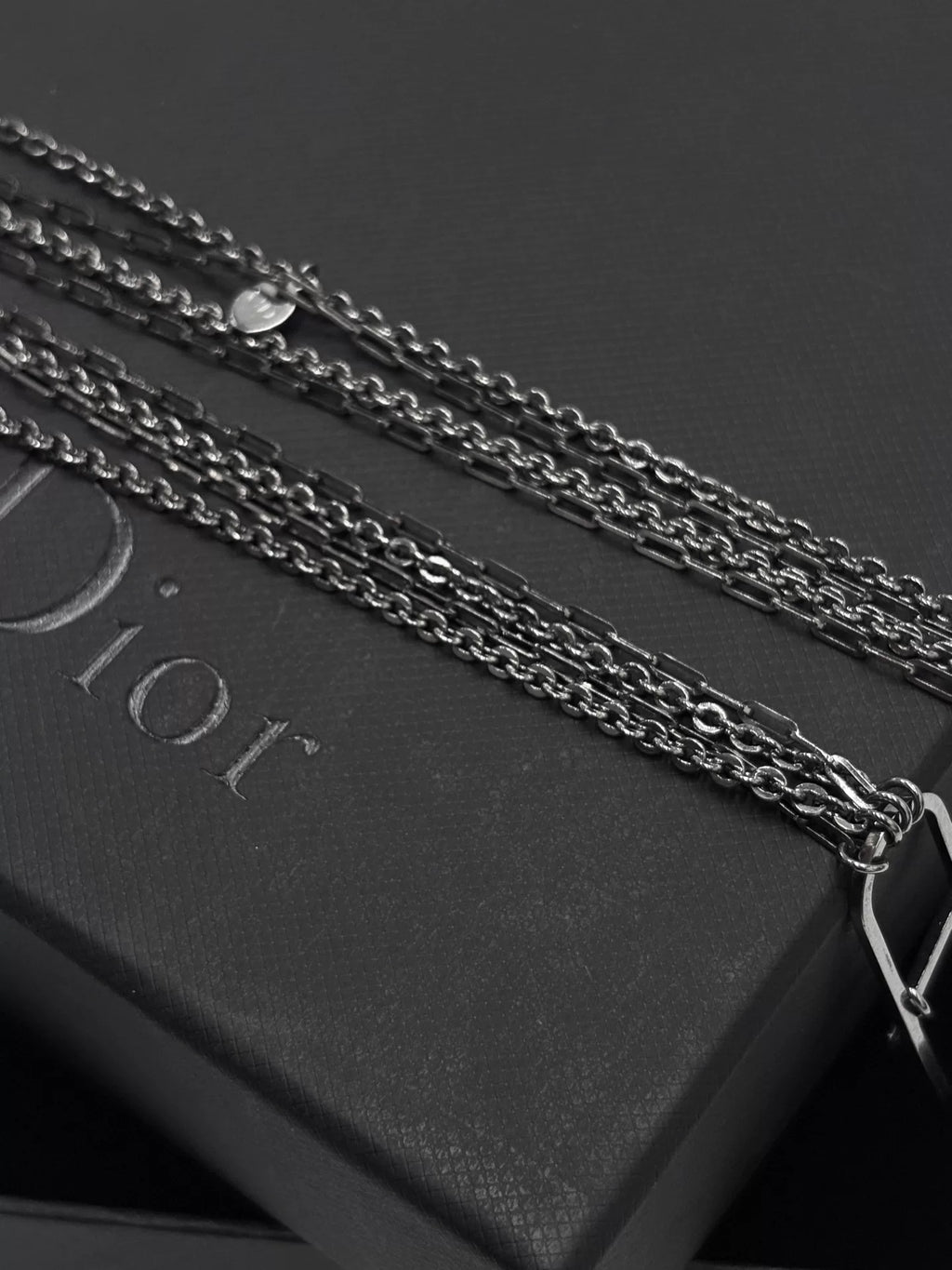 Dior Homme SS09 Rhodium-Plated Brass Quadruple Chain Keychain