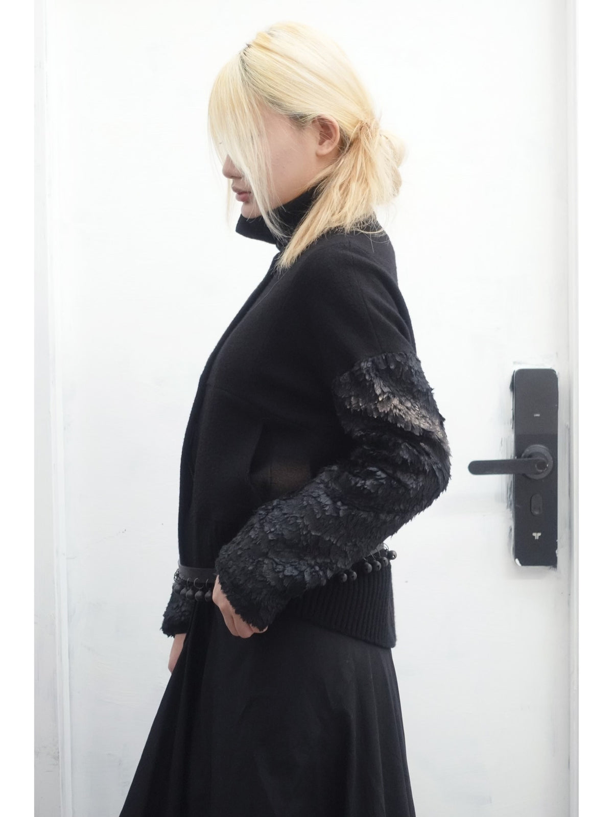 Ann Demeulemeester | Black Feather Short Jacket