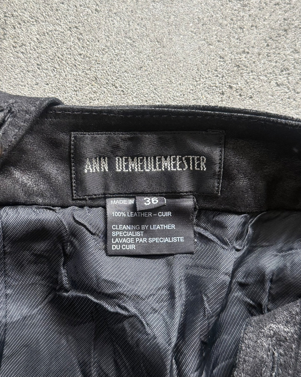 Ann Demeulemeester AW03 Black Strap Leather Skirt