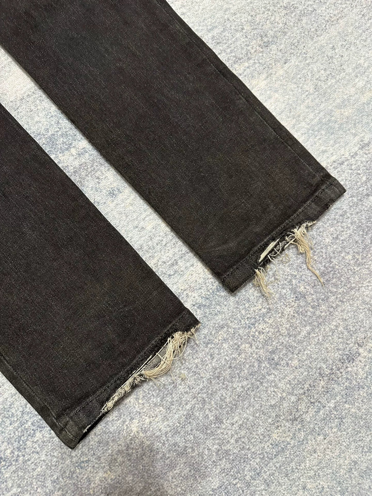 Balmain AW15 Destroyed Motorcycle Distressed Black Zip Jeans