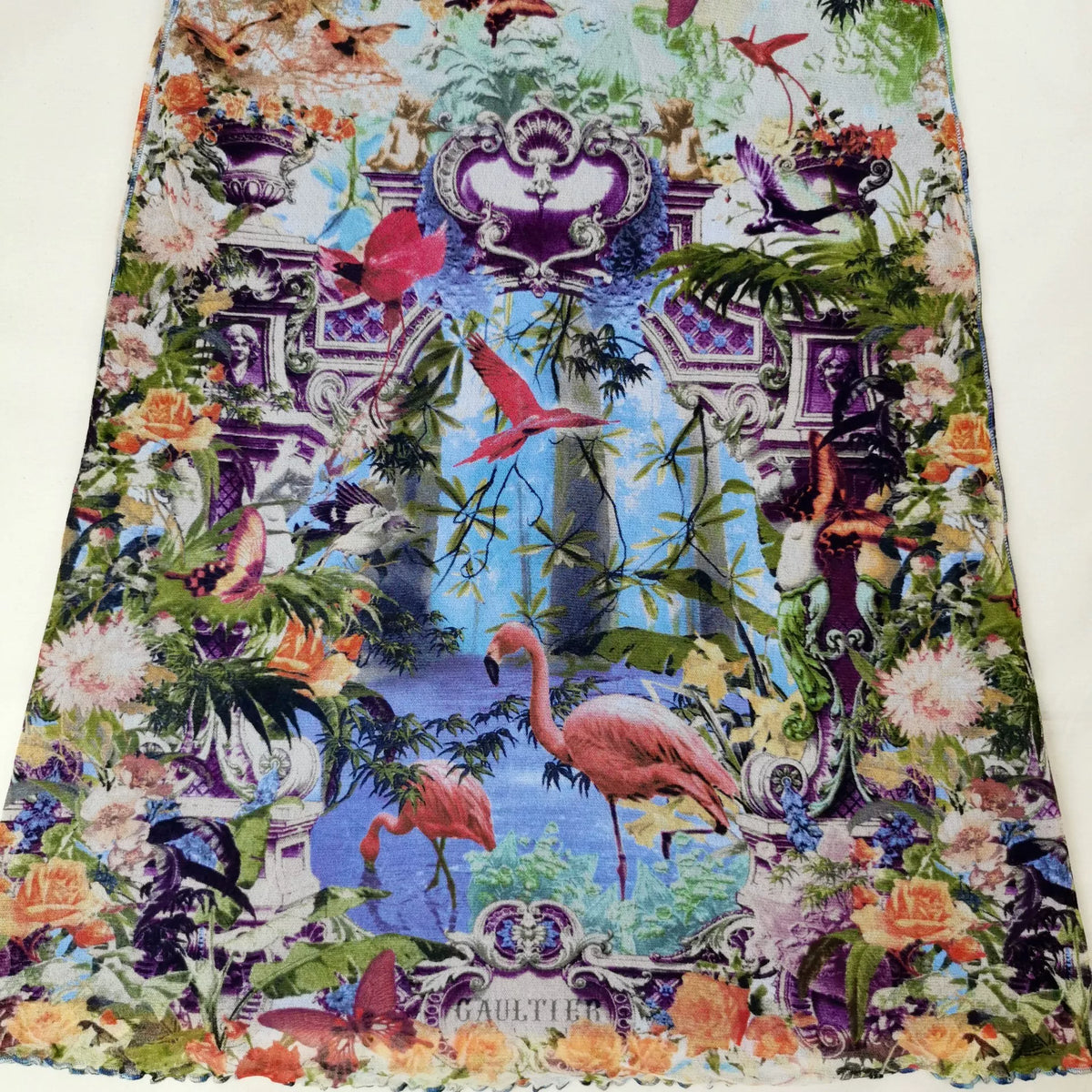Jean Paul Gaultier Flamenco Flamingo Tropical Floral Mesh Vest Dress